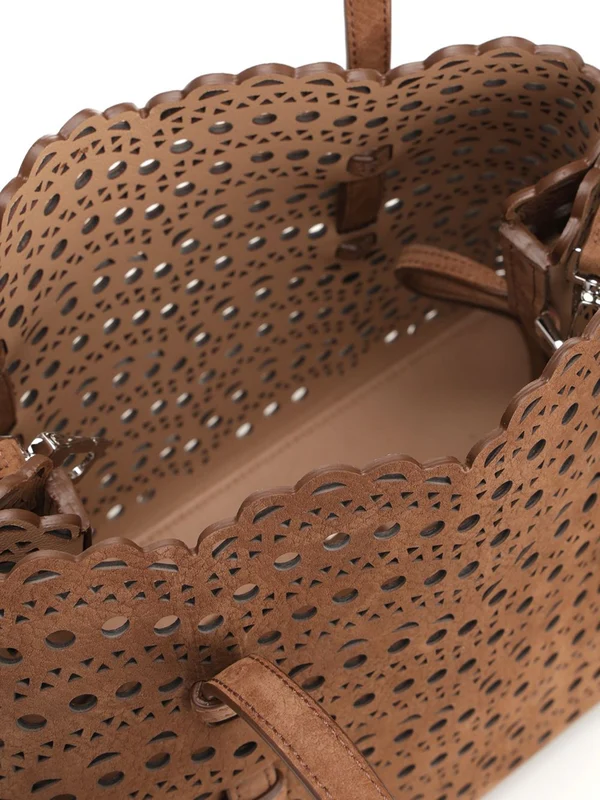 Alaia Mina 25 Brown Tote Bags - Image 4