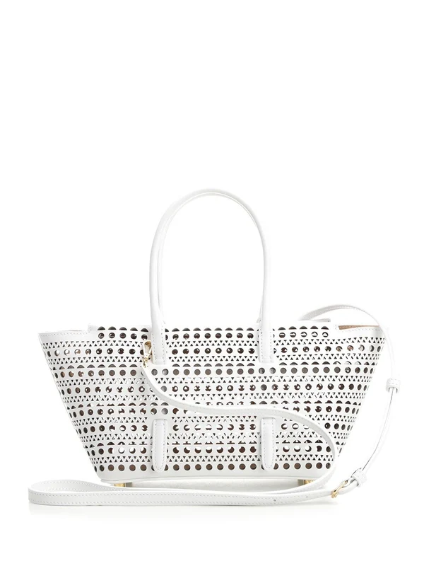 Alaia Neo Mina 20 White Tote Bags - Image 3