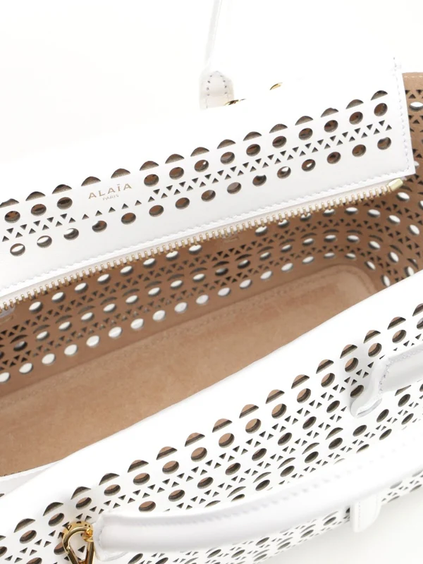 Alaia Neo Mina 20 White Tote Bags - Image 4