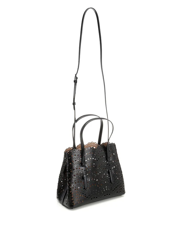 Alaia Mina 25 Black Tote Bags - Image 2