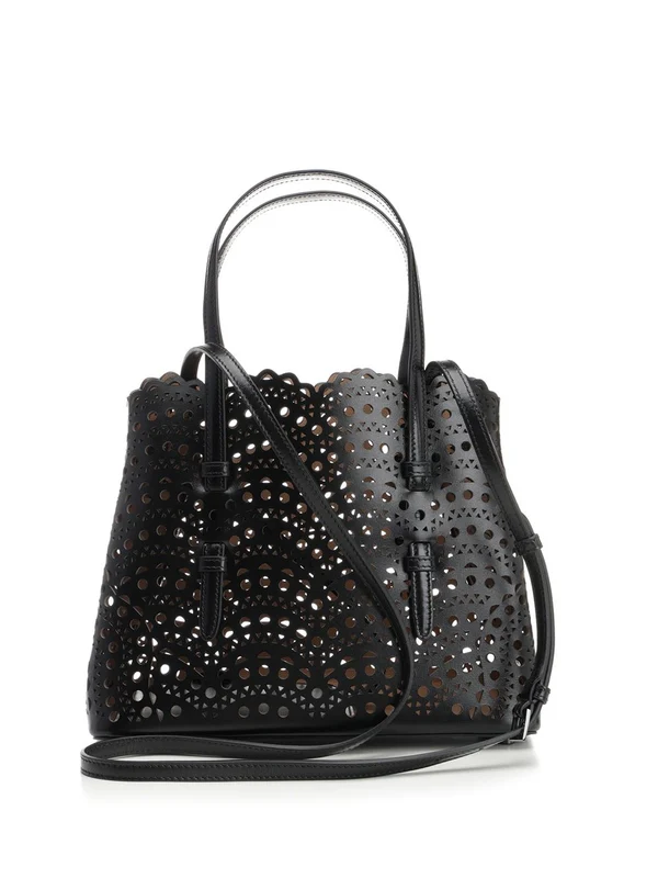 Alaia Mina 25 Black Tote Bags - Image 3