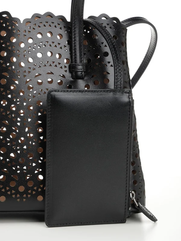 Alaia Mina 25 Black Tote Bags - Image 4
