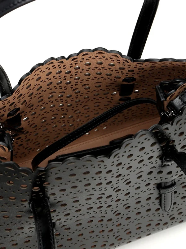 Alaia Mina 25 Black Tote Bags - Image 5