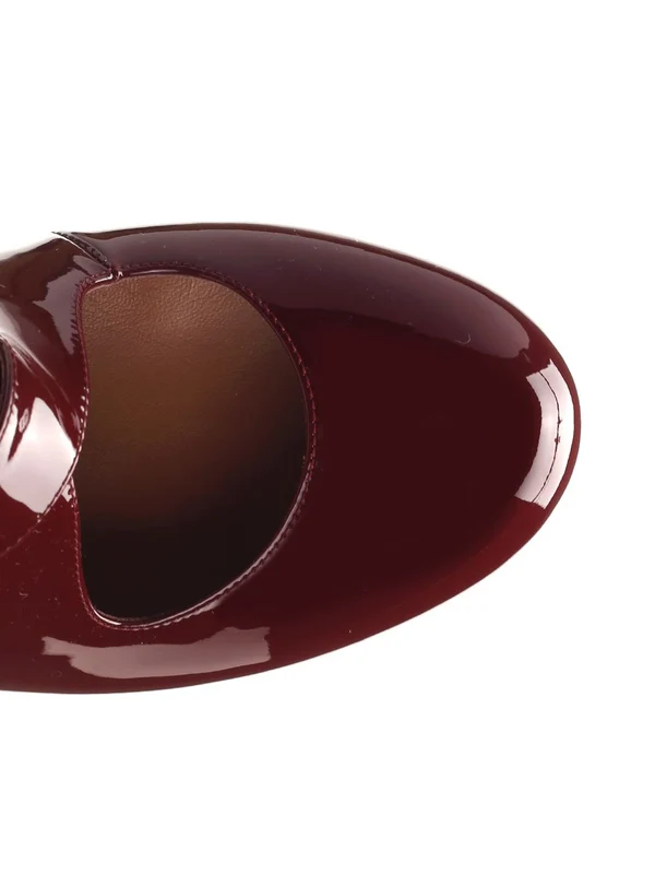Alaia Burgundy Wedge Sandals - Image 4