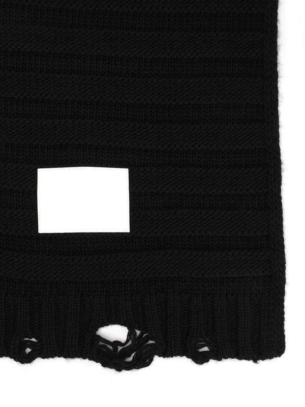 Mm6 Maison Margiela Black Wool Mufflers - Image 3