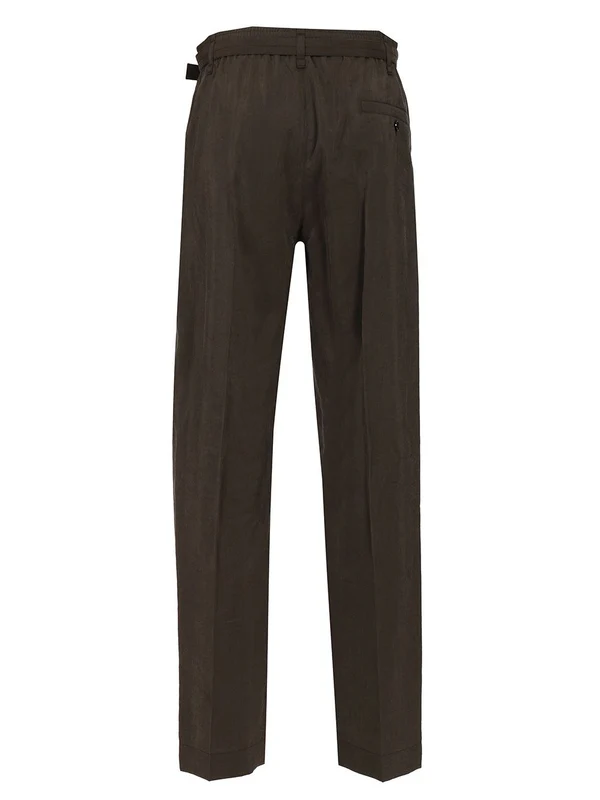 Lemaire Belted Relaxed Brown Trousers - Image 2