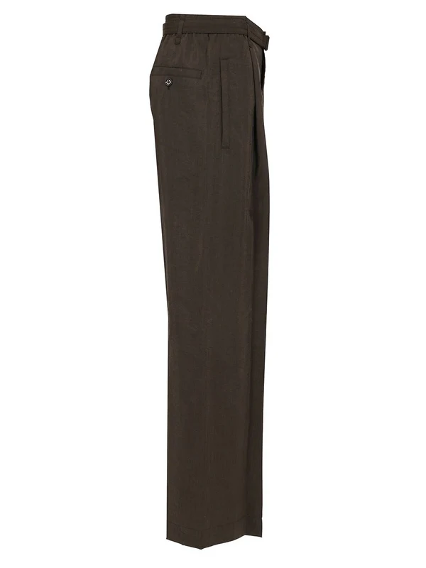 Lemaire Belted Relaxed Brown Trousers - Image 3