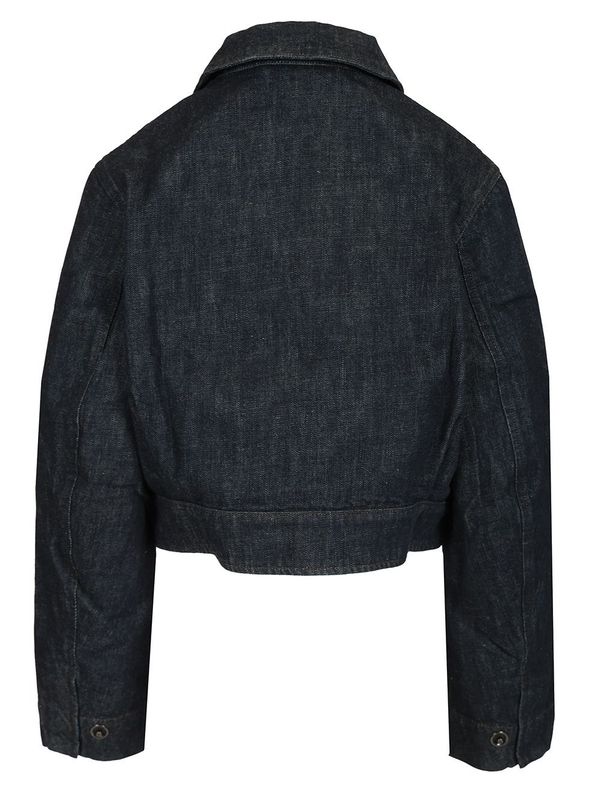 Lemaire Two Pocket Cropped Blue Denim Jacket - Image 2