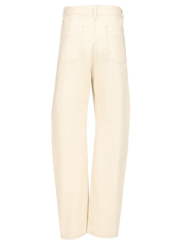 Lemaire Curved Leg Beige White Denim Pants - Image 2