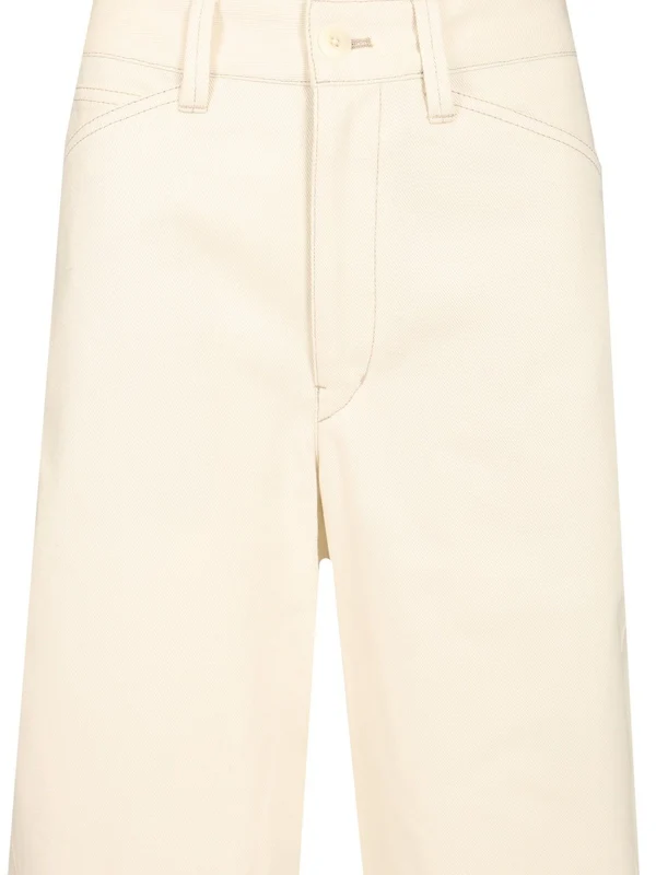 Lemaire Curved Leg Beige White Denim Pants - Image 3