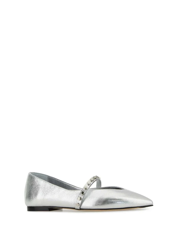 Alexander Mcqueen Silver Flat Shoes - Image 2