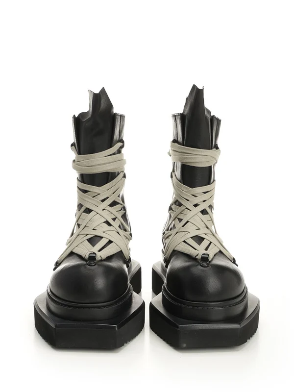 Rick Owens TURBO CYCLOPS  Black Lace-Up Boots - Image 5