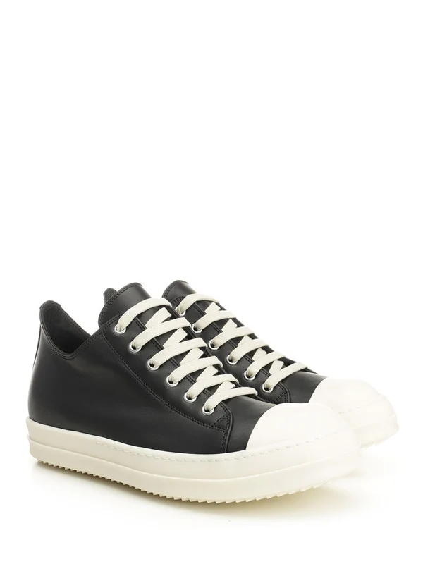 Rick Owens Black Low Top Sneakers - Image 2