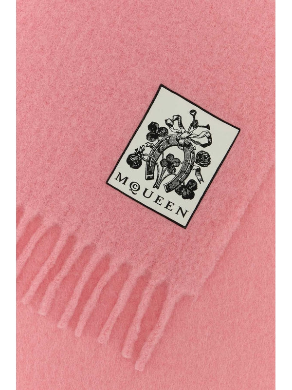 Alexander Mcqueen Pink Wool Mufflers - Image 2