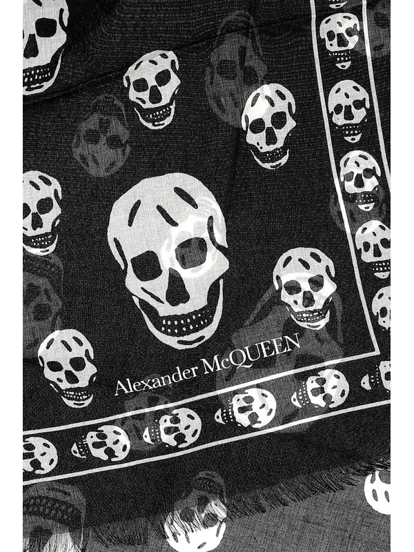 Alexander Mcqueen Black Wool Mufflers - Image 2