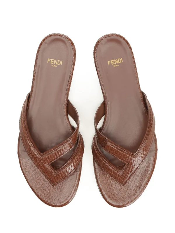 Fendi Brown Flip Flops - Image 5