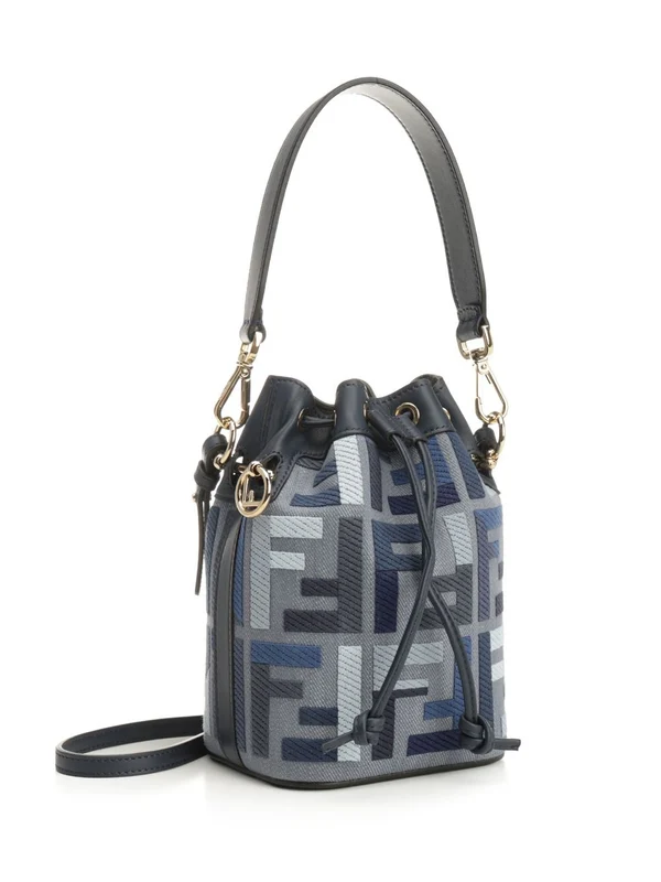 Fendi Montresor Ff Mini Blue Bucket Bags - Image 2