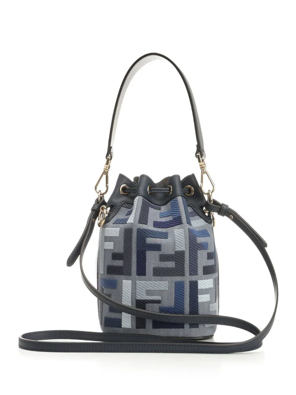 Fendi Montresor Ff Mini Blue Bucket Bags - Image 3