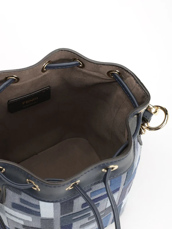 Fendi Montresor Ff Mini Blue Bucket Bags - Image 4