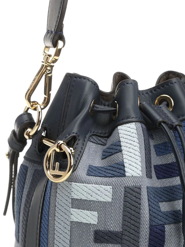 Fendi Montresor Ff Mini Blue Bucket Bags - Image 5