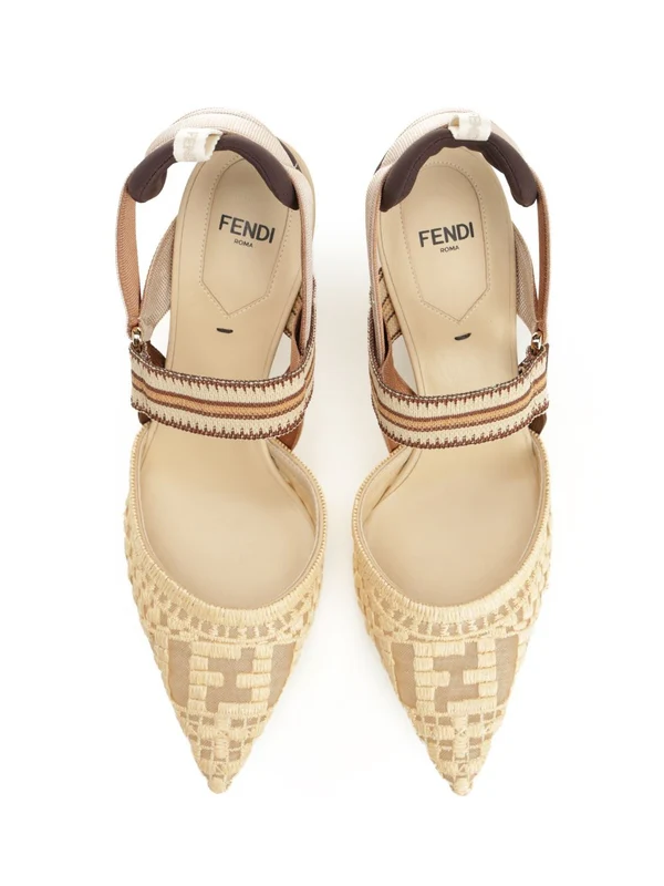 Fendi Beige Sandal Heels - Image 5