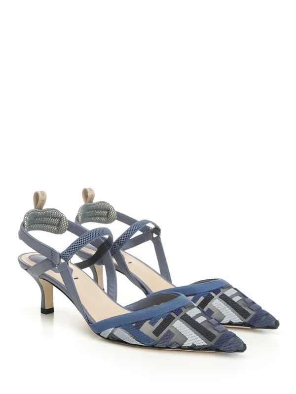 Fendi Blue Sandal Heels - Image 2