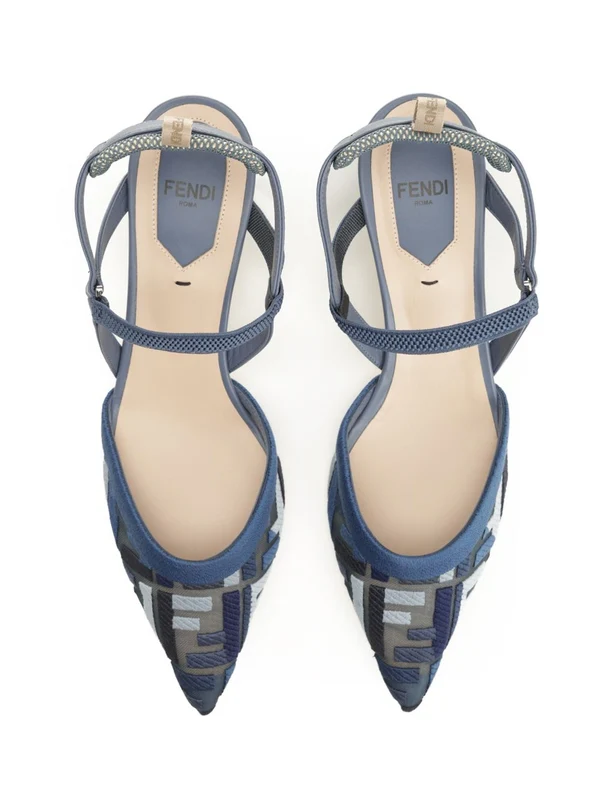 Fendi Blue Sandal Heels - Image 5