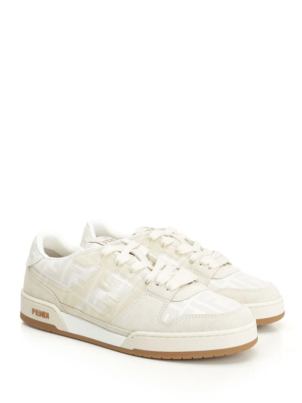 Fendi White Low Top Sneakers - Image 2