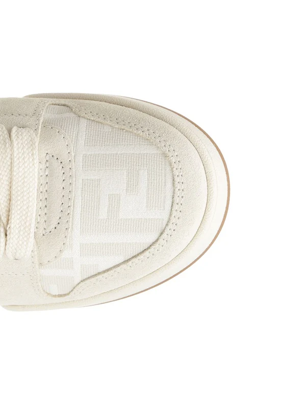 Fendi White Low Top Sneakers - Image 4