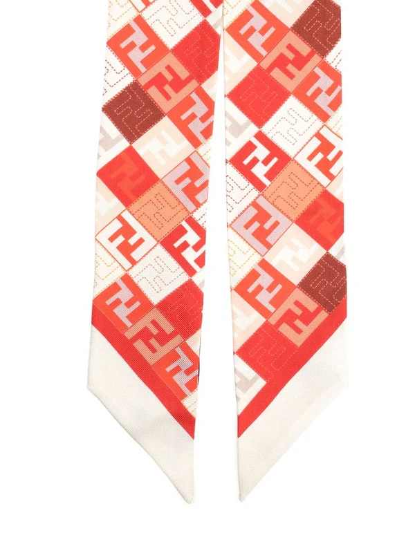 Fendi Red Silk Mufflers - Image 2