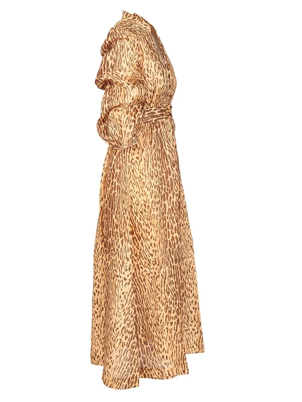 Zimmermann Beige Leopard Midi Dress - Image 3