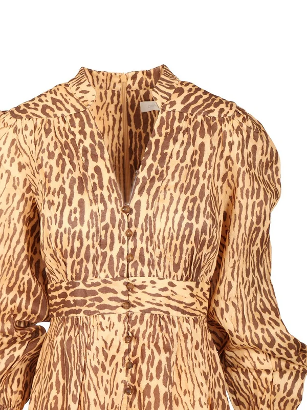Zimmermann Beige Leopard Midi Dress - Image 4