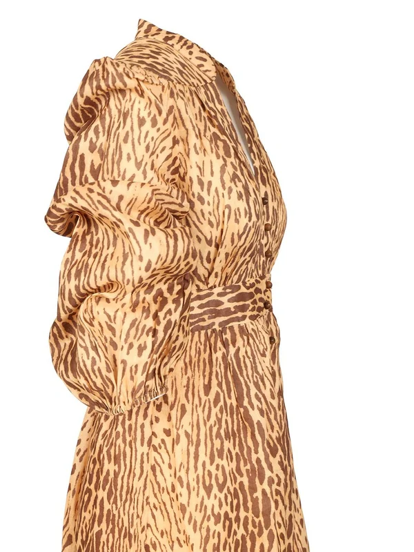 Zimmermann Beige Leopard Midi Dress - Image 5