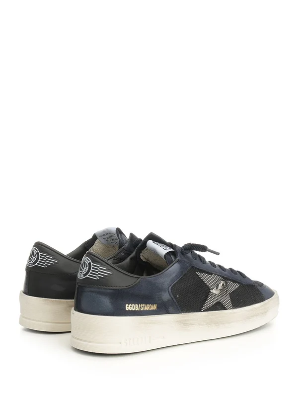 Golden Goose Navy Low Top Sneakers - Image 3