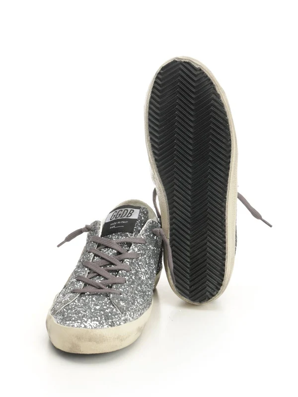 Golden Goose Grey Low Top Sneakers - Image 5