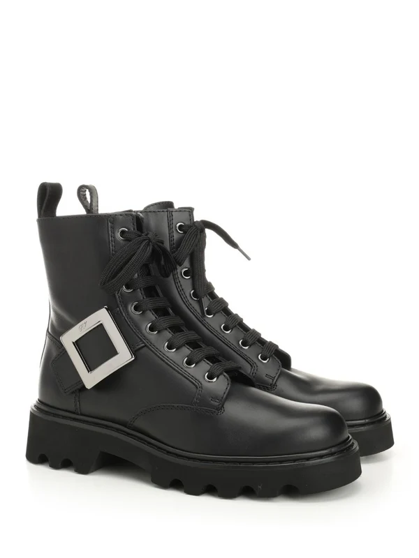 Roger Vivier Black Lace-Up Boots - Image 2