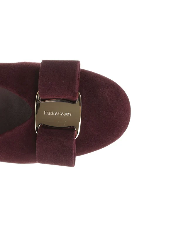 Ferragamo Burgundy Flat Shoes - Image 4