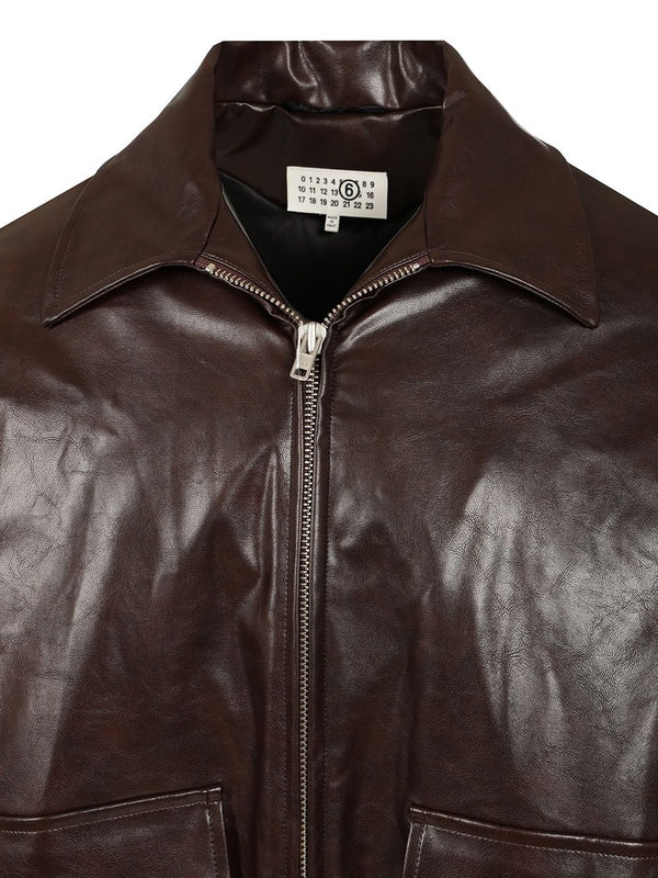 Mm6 Maison Margiela Burgundy Jackets - Image 4
