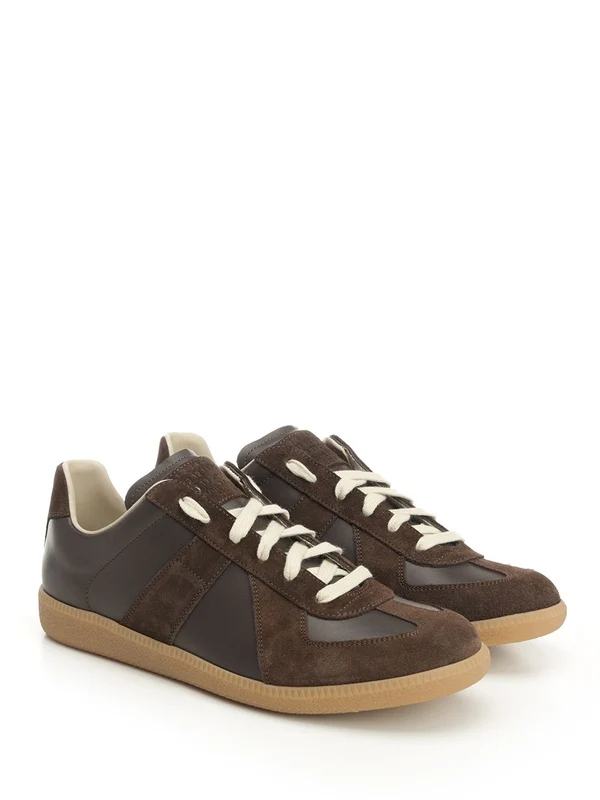 Maison Margiela Brown Low Top Sneakers - Image 2