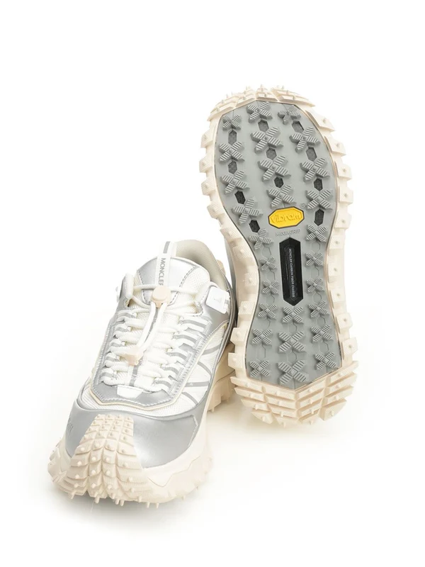 Moncler White Low Top Sneakers - Image 3