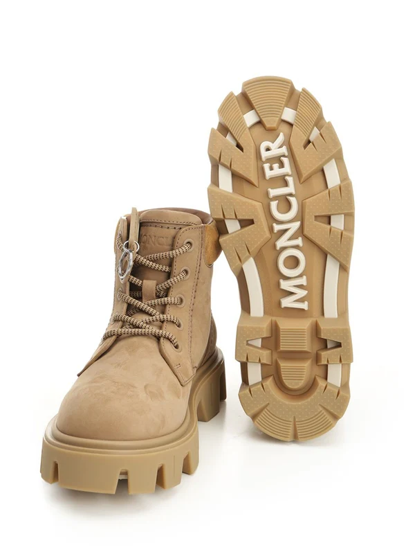 Moncler Beige Lace-Up Boots - Image 5