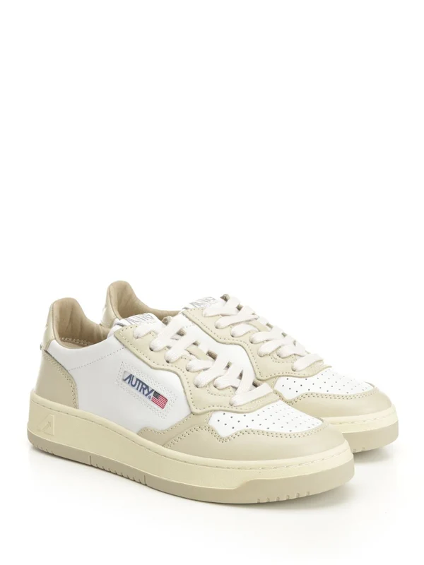 Autry Beige White Low Top Sneakers - Image 2