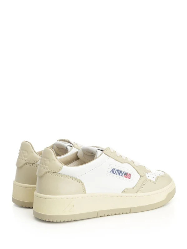 Autry Beige White Low Top Sneakers - Image 3