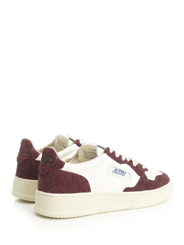 Autry Burgundy White Low Top Sneakers - Image 3