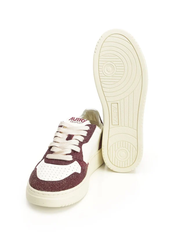 Autry Burgundy White Low Top Sneakers - Image 5
