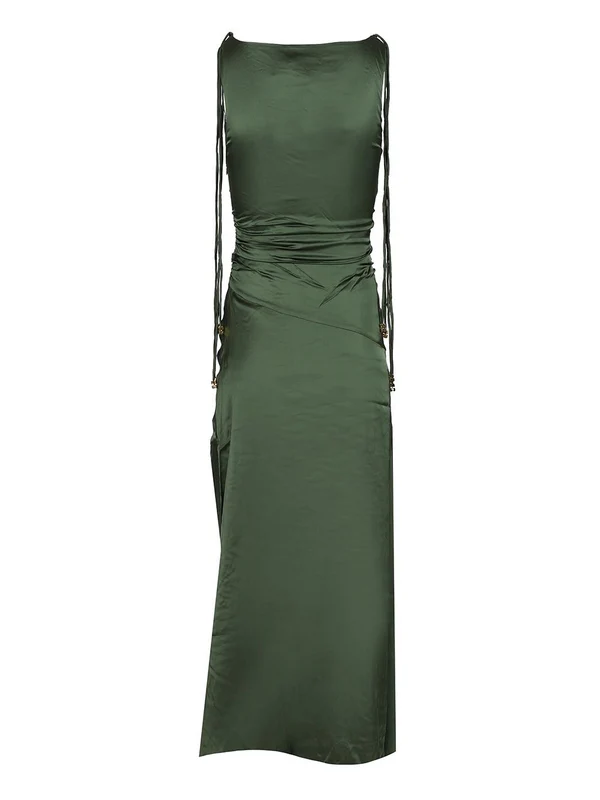 Ganni Green Long Dress - Image 2