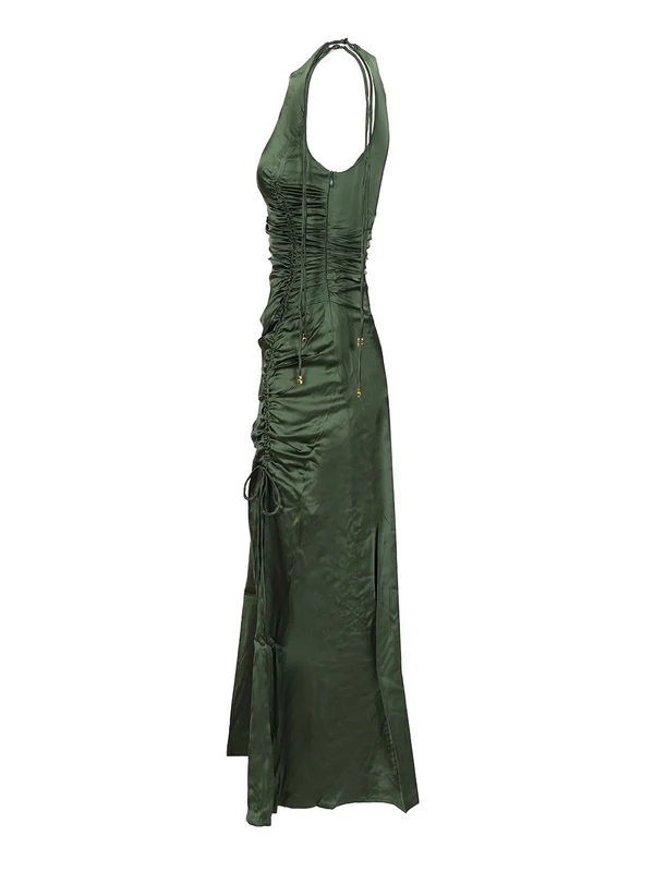 Ganni Green Long Dress - Image 3