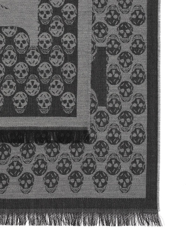 Alexander Mcqueen Grey Wool Mufflers - Image 2