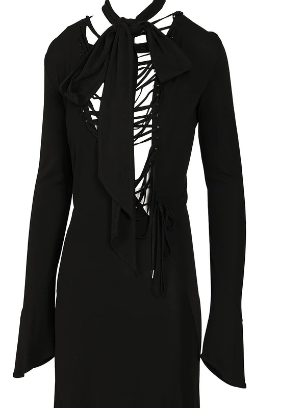 The Attico Black Midi Dress - Image 4