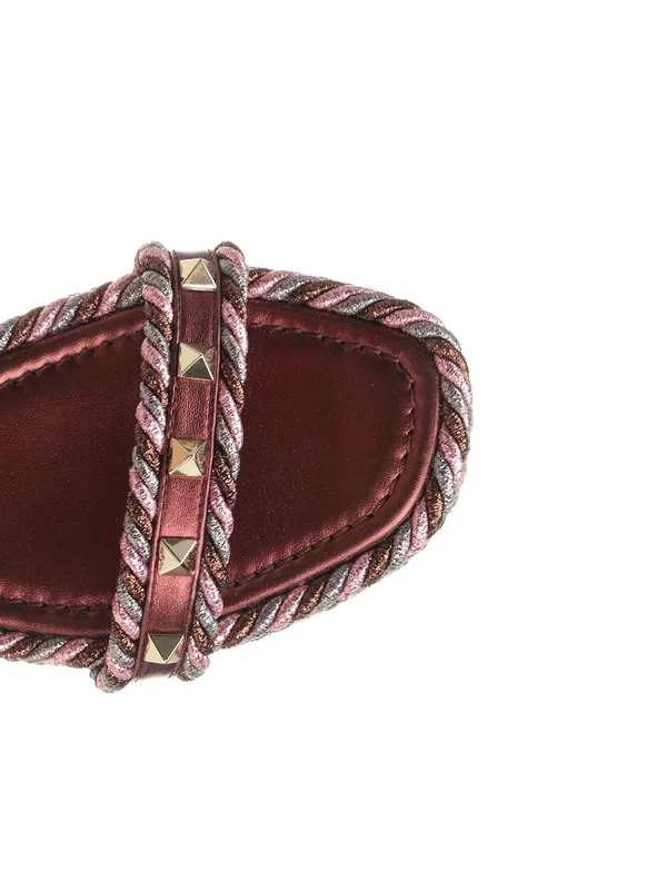 Valentino Purple Wedge Sandals - Image 4